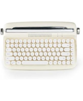 ACTTO B303 Wireless Keyboard, Retro Bluetooth Aesthetic Typewriter Style Keyboard with Integrated Stand for Multi-Device