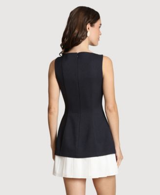 Women's Boat Neck Mini Dress