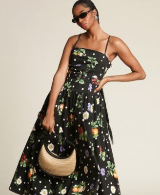 Women's Drop Waist Belted Midi Dress