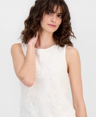 Women's Floral-Appliqu&eacute; Sleeveless Tank Sweater