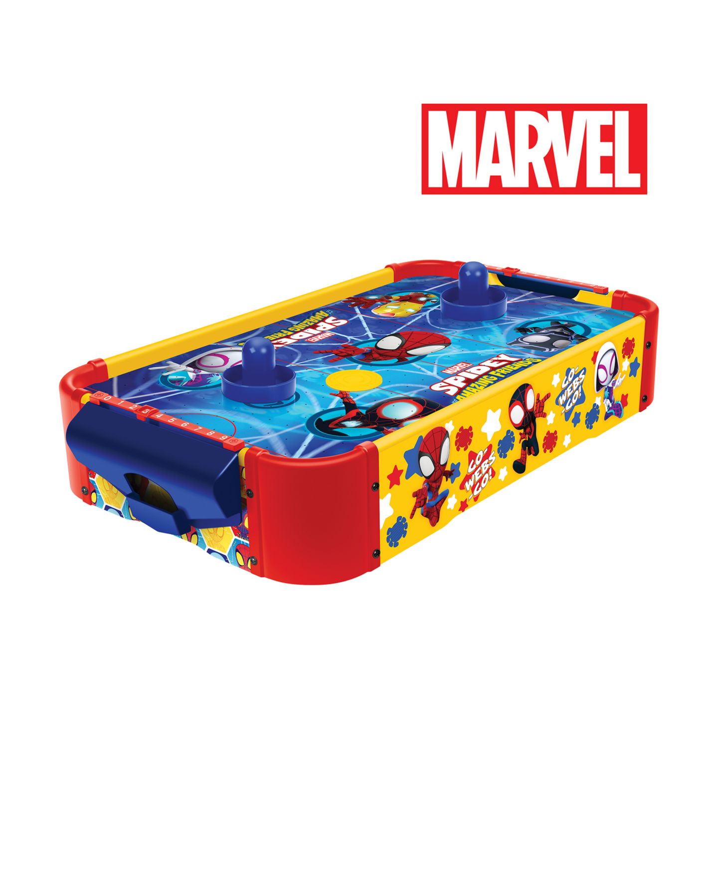 Детская игрушка World Tech Toys Marvel Spidey and His Amazing Friends Electronic Tabletop Air Hockey Wood — фото 1