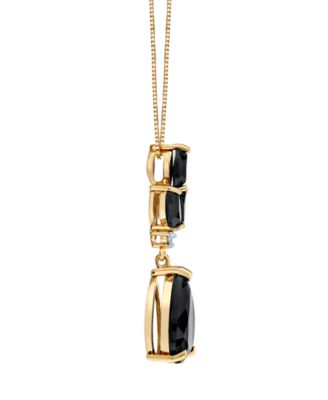 Onyx (2-1/4 ct. t.w.) & Diamond Accent Pendant Necklace in 10k Yellow Gold