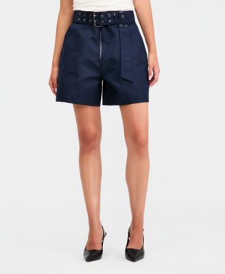 Women's Belted High-Rise Shorts