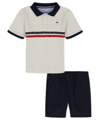 Boys' 2T-7 Polo Collar Shirt and Shorts, 2-Piece Set