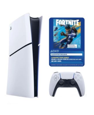 PlayStation 5 Digital Edition Slim Console Fortnite Flowering Chaos Bundle – White