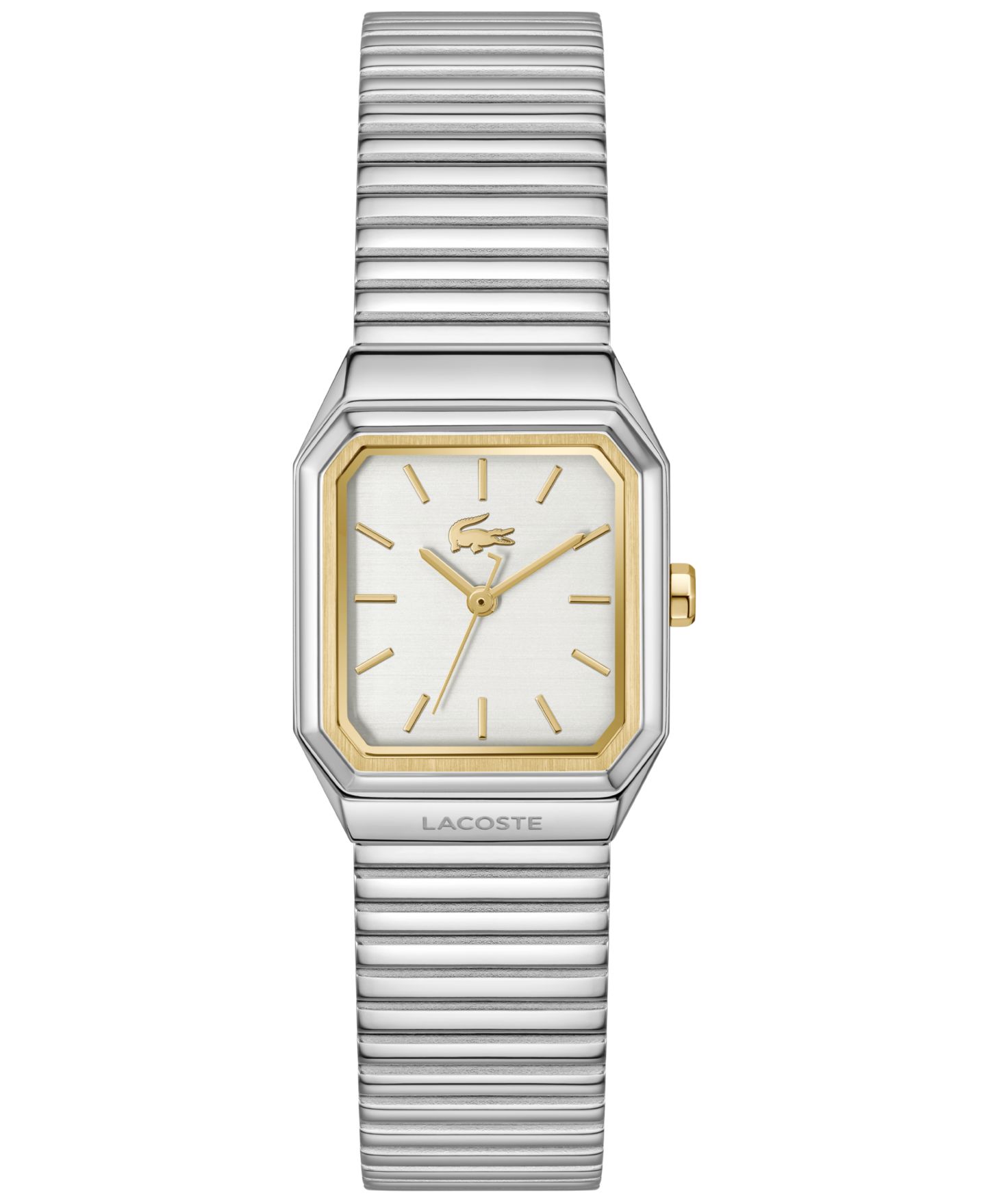 Женские часы Lacoste Rene Silver Tone Stainless Steel Mesh Bracelet Watch, 23x30.8mm — фото 1