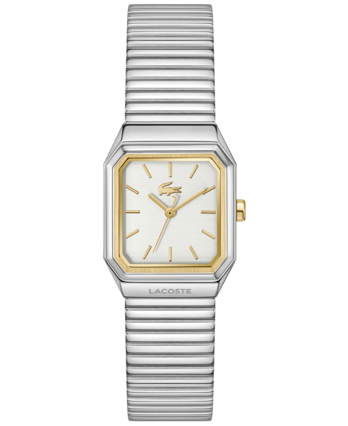 Lacoste Women's Rene Silver Tone Stainless Steel Mesh Bracelet Watch, 23x30.8mm