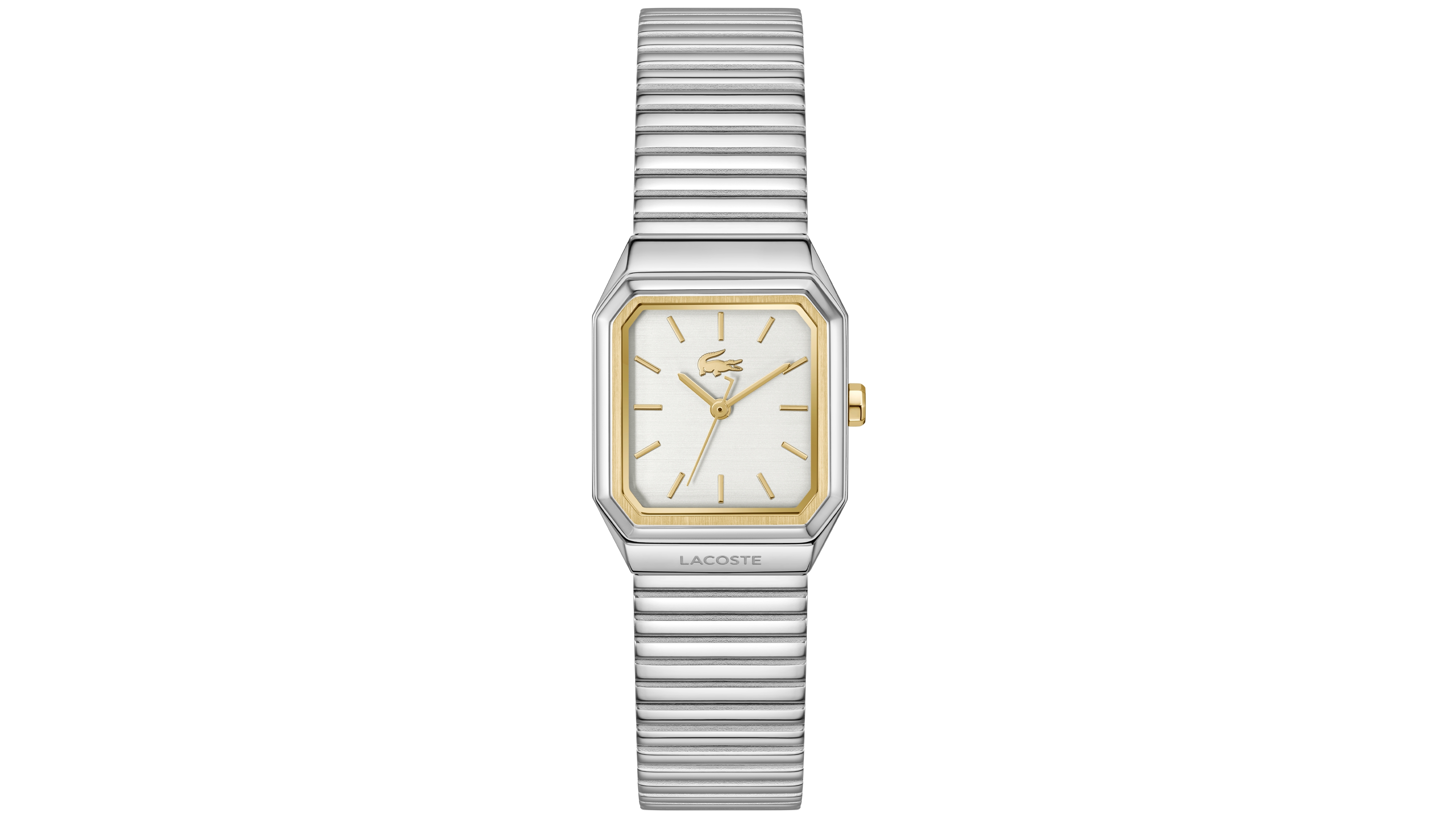 Lacoste Women's Rene Silver Tone Stainless Steel Mesh Bracelet Watch, 23x30.8mm