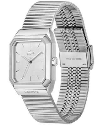 Men's Rene Silver Tone Stainless Steel Mesh Bracelet Watch, 31x32mm