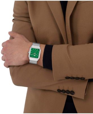 Men's Rene Silver Tone Stainless Steel Mesh Bracelet Watch, 31x32mm