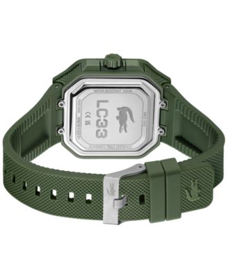 Men's LC33 Square Khaki Silicone Strap Watch, 44x50mm