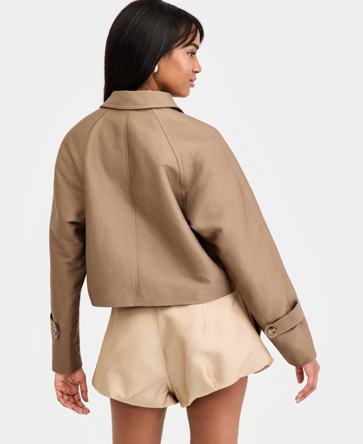Bar Iii Women's Cropped Bubble-Hem Jacket, Macy's Exclusive