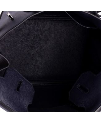 Pre-Owned HERMES Birkin 30 Handbag Blue Epsom with Palladium Hardware