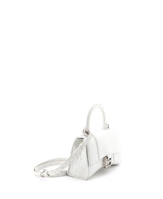 XS Hourglass Top Handle Bag Embossed Leather