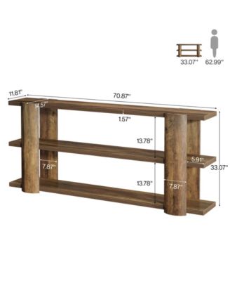 70.87" Extra Long Console Table for Entryway, Narrow Wooden 3-Tier Sofa Table Behind Couch, Farmhouse Entryway Accent Table