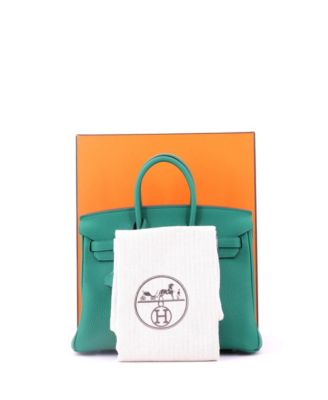 Birkin 25 Handbag Green Togo with Palladium Hardware