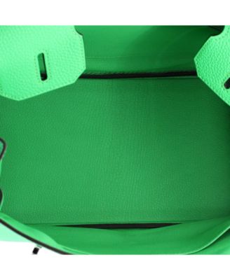 Pre-Owned HERMES Birkin 30 Handbag Green Togo with Palladium Hardware