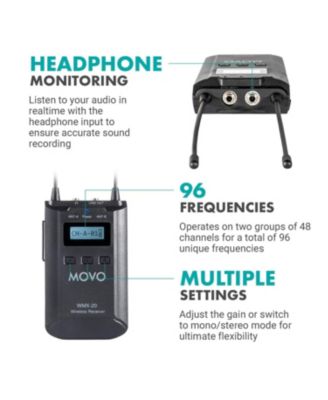 WMX-20-DUO 48-Channel UHF Wireless Lavalier Microphone System Compatible with DSLR Cameras