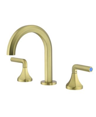 8" Widespread Brass Bathroom Faucet with Double Handles & Lead-Free Hose