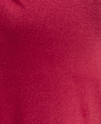 Juniors' Satin Strapless Crisscross Corset Gown with Slit