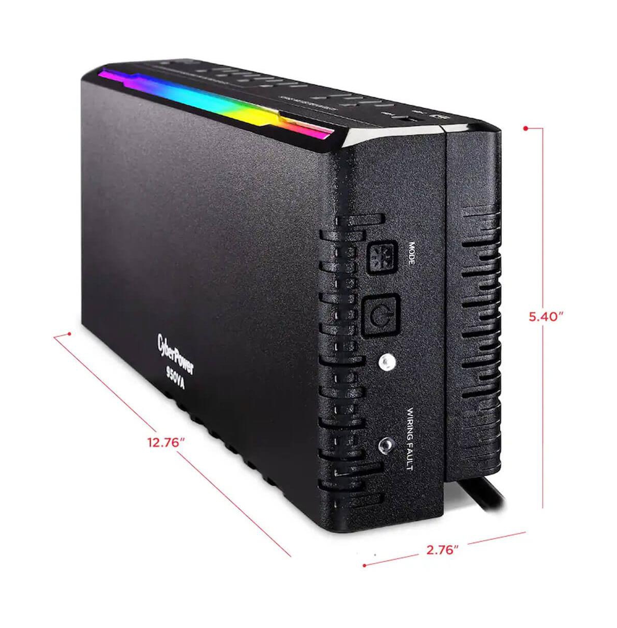 CyberPower 7-Outlet Ups Surge Protector with Usb Ports and Rgb Lighting