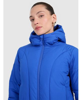Women's down jacket with synthetic filling - blue
