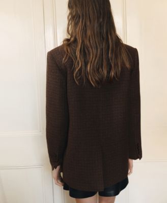 Women's Micro Houndstooth Wool Blazer