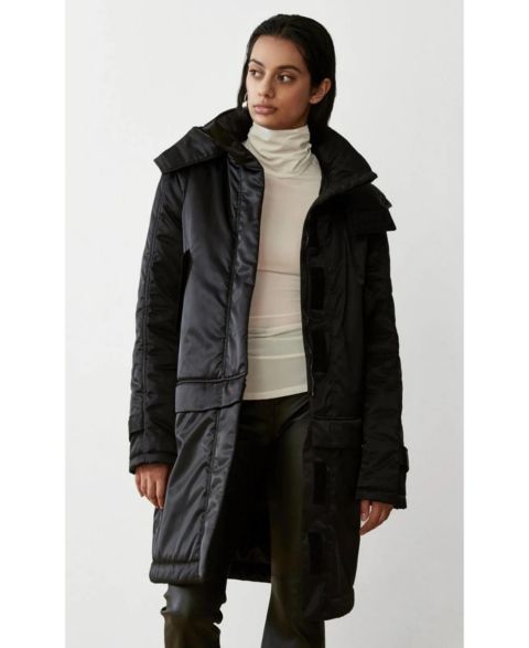 Женские куртки CAALO Women's Convertiable satin down coat