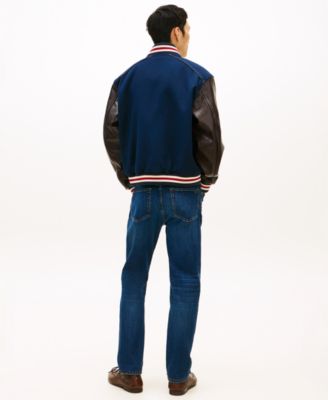 Men's Regular-Fit Leather Varsity Jacket