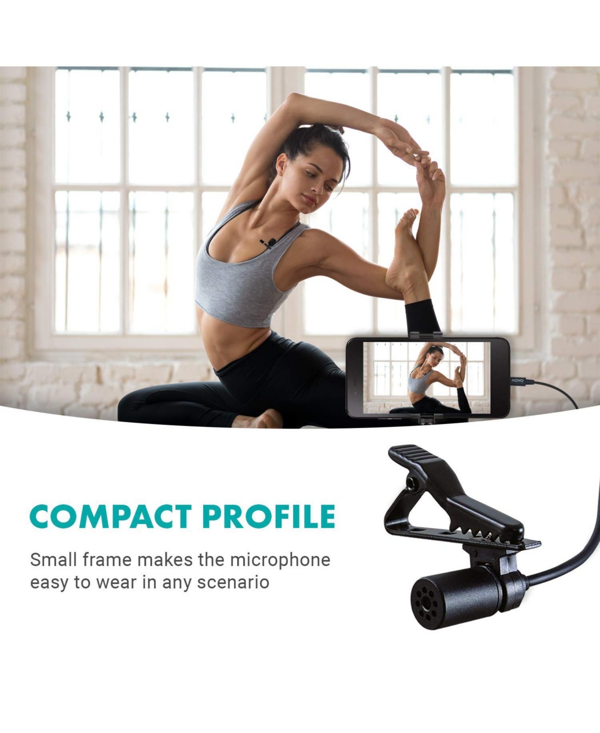 Movo iLav-l Digital Lavalier Omnidirectional Clip on Microphone (Lightning)