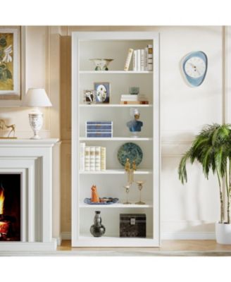 75" Tall Bookcase, 6-Tier Modern Bookshelf Open Display Storage Shelves, Floor Standing Large Book Shelf