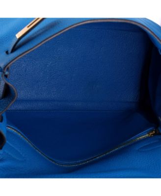 Kelly 28 Handbag Blue Togo with Gold Hardware