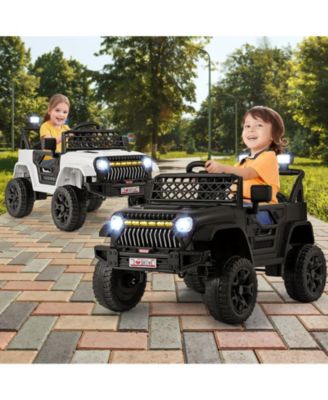 Kids 12V Electric Ride On Truck with Remote Control LED Lights and Music for Ages 3 and Up