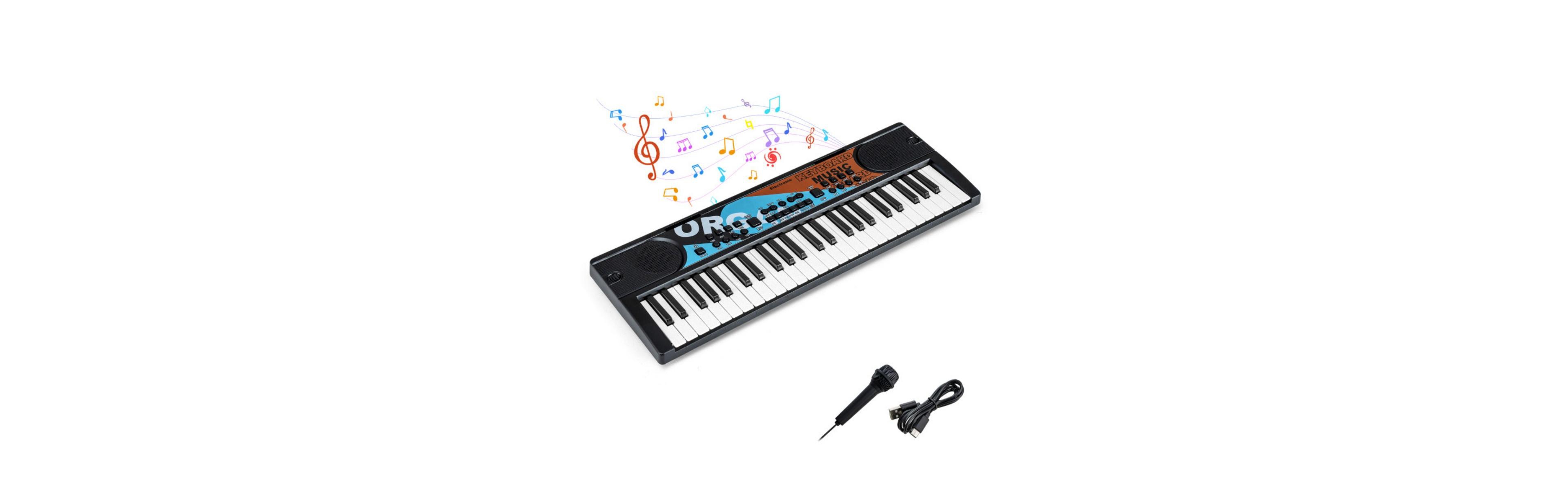 Hongge Kids Electronic Keyboard Piano with Microphone and 49 Keys for Musical Learning