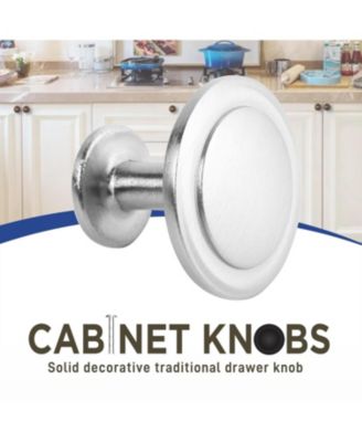 50pcs 1-1/4″ Brushed Nickel Cabinet Knobs – Rust-Proof Zinc Alloy, Modern Design, 100 Screws Included