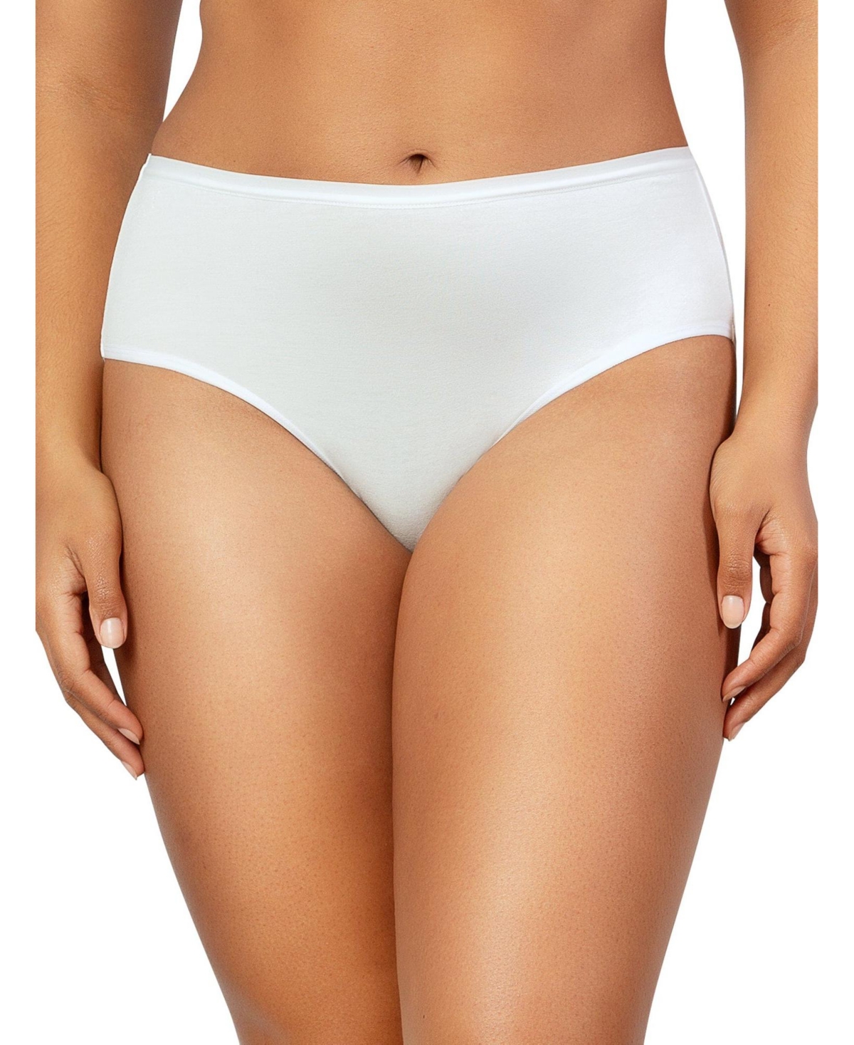Parfait Women's Cozy Brief PP5032 Cotton Like Fabric Full Coverage (2 pack) - Spice/Pearl White