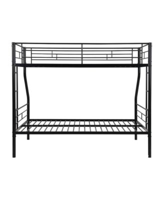 Twin Over Full Metal Bunk Bed Black, No Box Spring Needed, Large Under Bed Storage, Easy Assemble