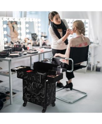 2-Piece Makeup Train Case Cosmetic Organizer Kit