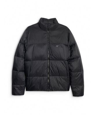 Men's padded jacket with synthetic filling - black
