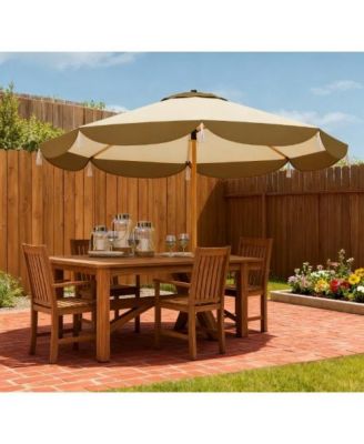 8.7ft Vented Patio Table Umbrella Outdoor Umbrella with Crank 8 Ribs Push Button Tilt