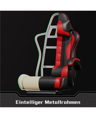 Ergonomic Gaming Chair with High Back and Slide-Out Footrest Full Black