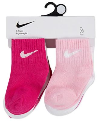 Baby Girls' or Baby Boys' and Toddler Swoosh Ankle Socks, 6-Pack