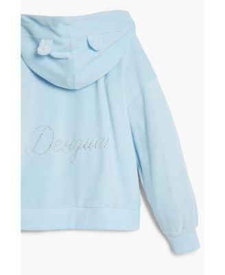 Girls Girls's Hoodie with ears and strass logo