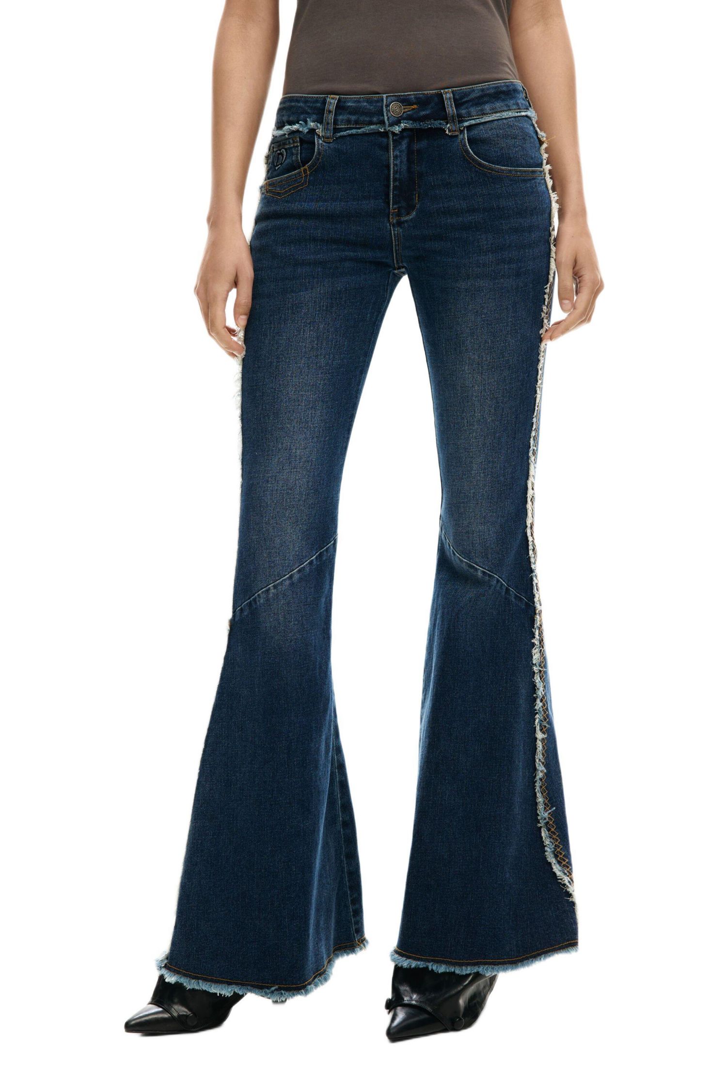 Women's Frayed Flare Jeans