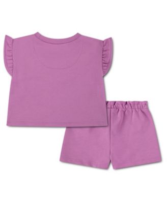 Baby Girls' French Terry T-Shirt and Shorts, 2-Piece Set