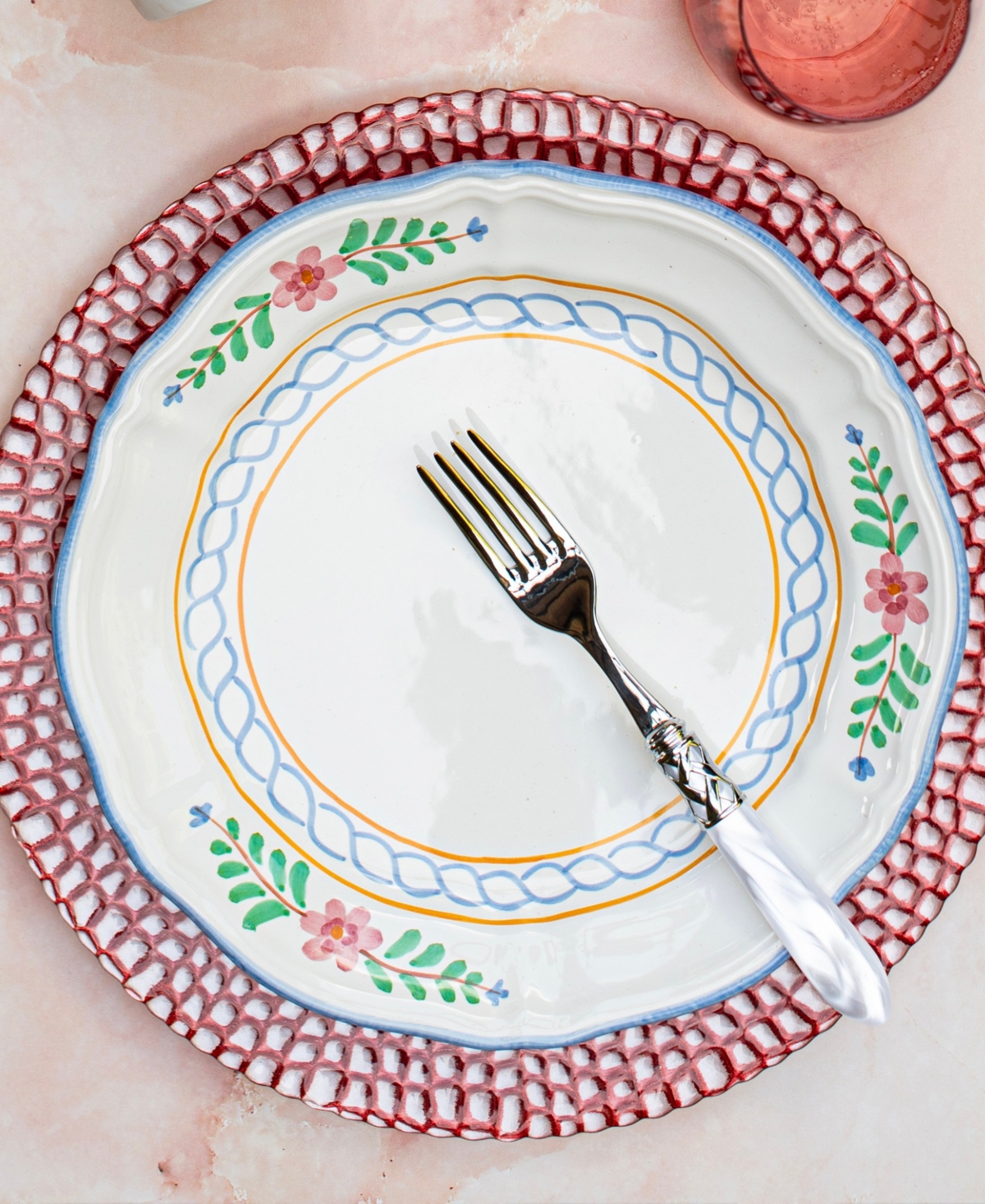 Vietri Pelli Glass Round Charger Plate