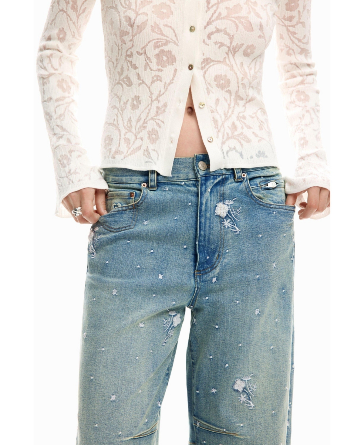 Desigual Women's Embroidered jeans