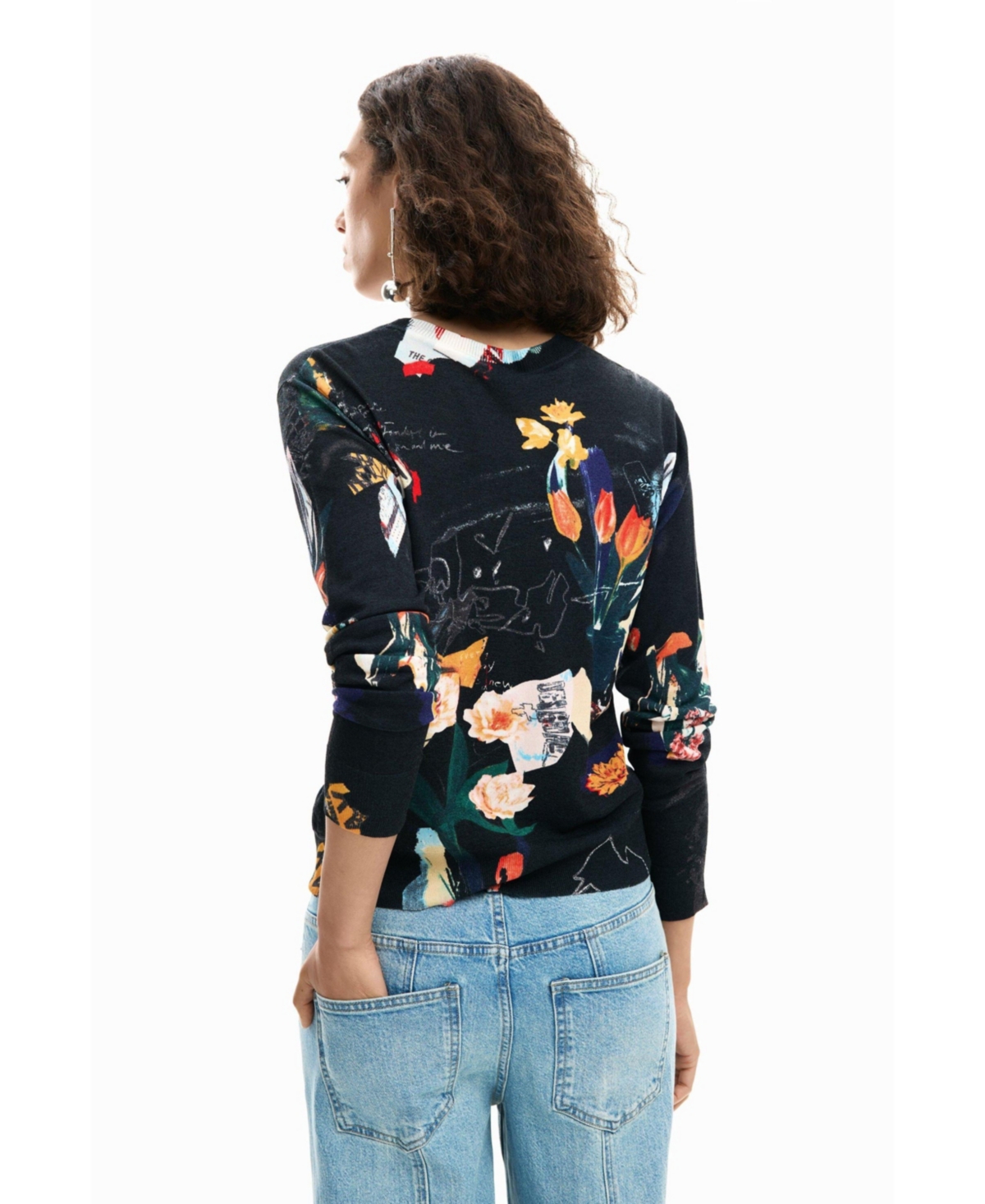 Desigual Women's Lightweight sweater with plants