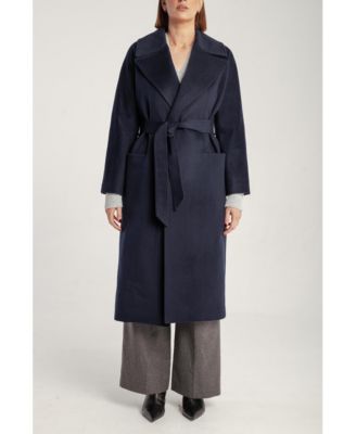 Women's Pure Cashmere Wrap Belted Midi Coat