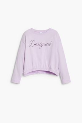 Girls's Plain T-shirt with strass logo